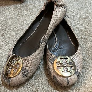 Tory Burch snake skin flats